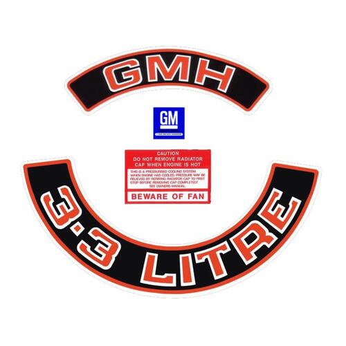 3.3 LITRE ENGINE DECAL KIT (RED) HZ-VB