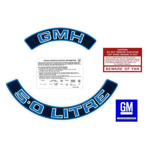 ENGINE DECAL KIT '5.0 LITRE' BLUE HZ-VB