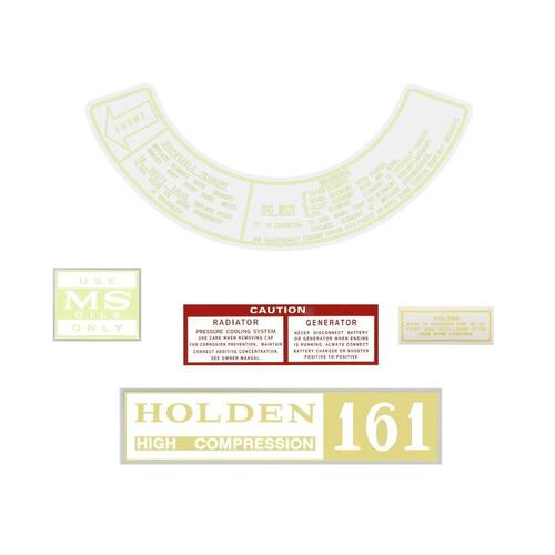 ENGINE DECAL KIT HOLDEN HR HK HT HG 161 HIGH COMPRESSION