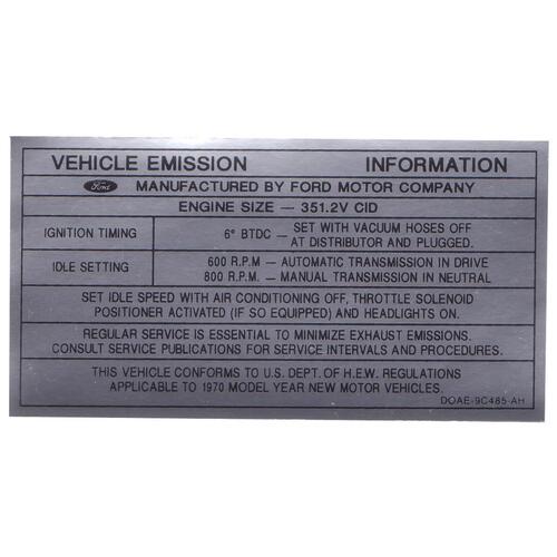 DECAL EXHAUST EMISSION 71-76 CLEVELAND X