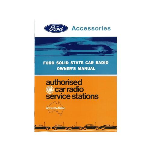 RADIO OWNERS MANUALS XW XY ZC ZD 2 PIECE