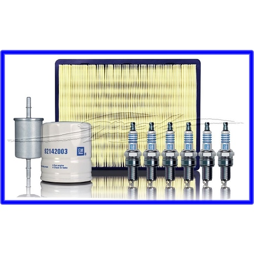 SERVICE KIT GENUINE AIR OIL FUEL FILTERS & SPARK PLUGS V6 VT VX VY