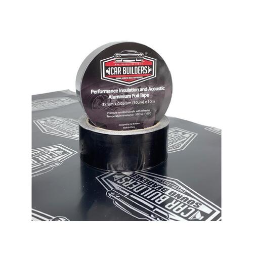 CAR BUILDERS BLACK ALUMINIUM FOIL TAPE 38MM X 10M