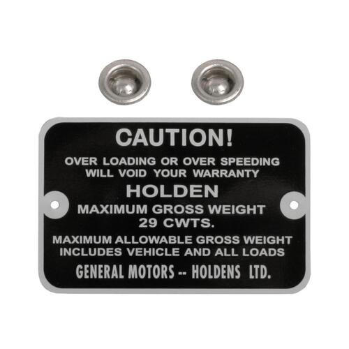 GROSS WEIGHT TAG FE FC EJ UTE 29 CWTS