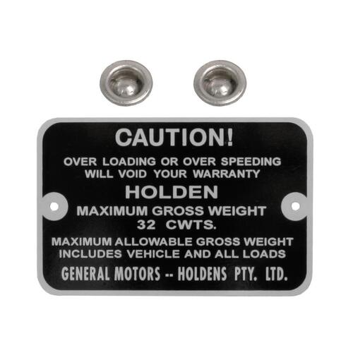 GROSS WEIGHT TAG FB EK UTE/VAN EH UTE 32