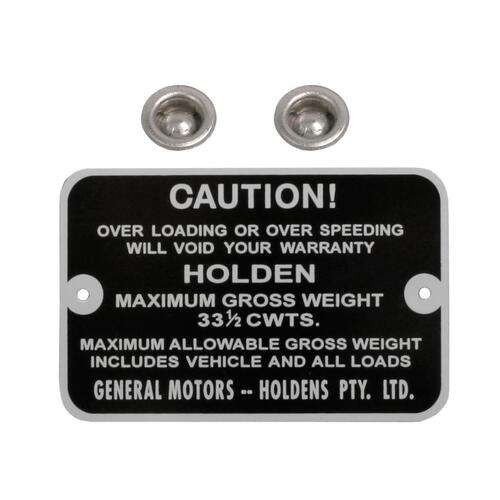 GROSS WEIGHT TAG HD HR UTE 33 1/2 CWTS