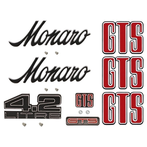 Badge Kit HJ Holden Monaro GTS 253 (Blk