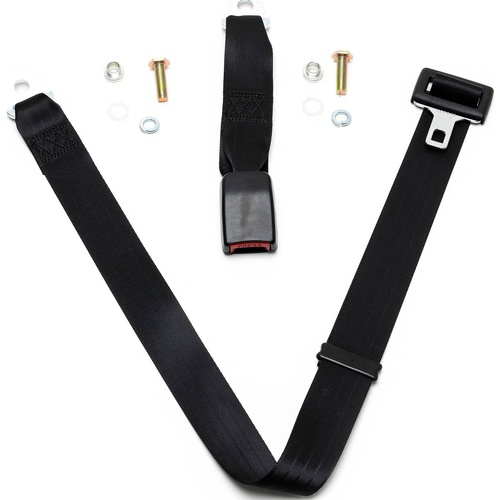 Seat Belt Lap Blk Non-Retractable 425mm Web Buckle