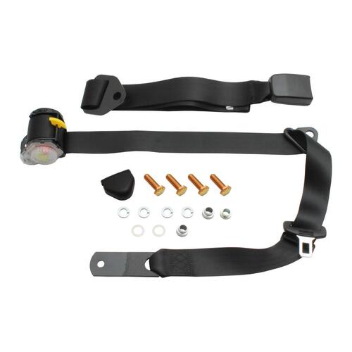 Seat Belt Black 90/90 Inertia Adjustable Web Short SUITS BENCH SEAT FRONT LEFT OR RIGHT HQ HJ HX HZ WB