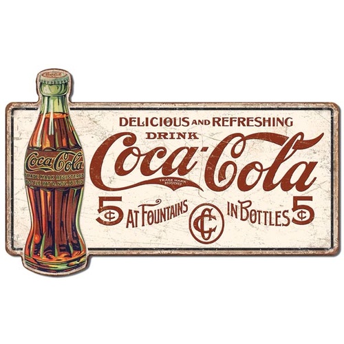Sign-Large-Coke Delicious 5 cents Cut to Shape