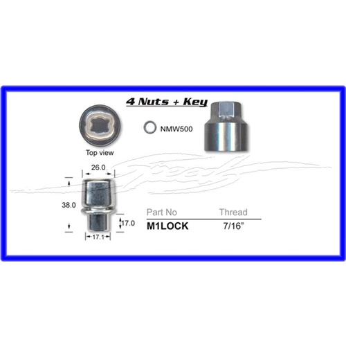 MAG WHEEL LOCK NUT SET 7/16'-20 SUITS FB-WB TORANA