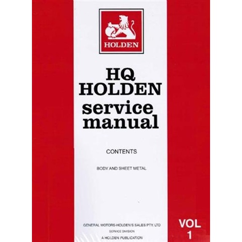 WORKSHOP MANUAL HQ VOLUME 1