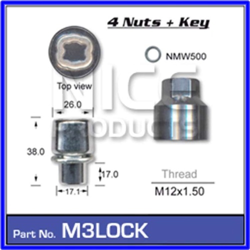 MAG WHEEL LOCK NUT SET 12 X 1.5 RH SUITS COMMODORE