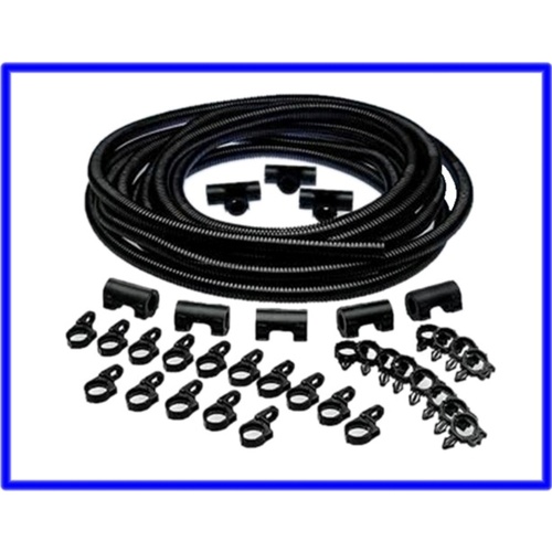 WIRING HARNESS CONDUIT KIT 1/2 INCH ID 25 FOOT LONG WITH ASSORTED CLIPS