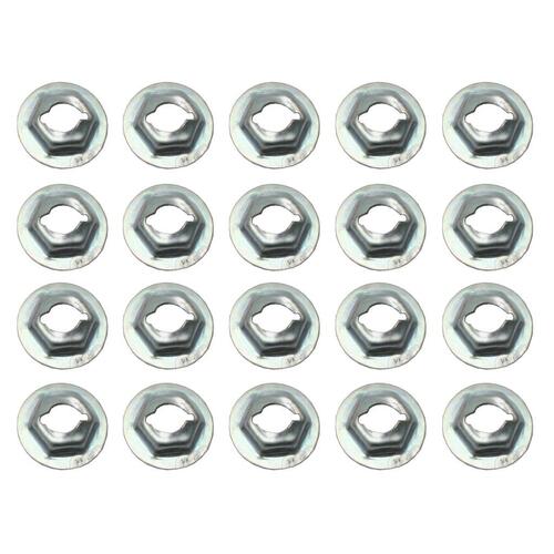 SPEED NUTS 1/4' STUD 7/16' HEX 11/16' WASHER 20PCS