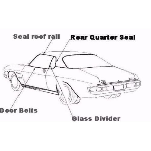 Glass Divider Seals  LH  VJ-CL Charger