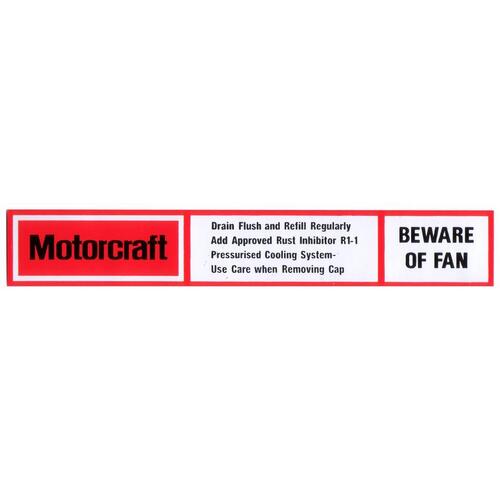 DECAL RADIATOR SUPPORT PANEL XC ZH