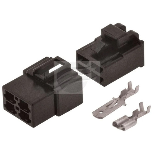 ELECTRICAL CONNECTOR PLUG HOUSING KIT 4 POLE BLACK MALE & FEMALE WITH TERMINALS 250 SERIES JAYLEC