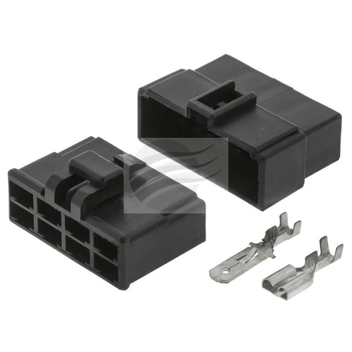 ELECTRICAL CONNECTOR PLUG HOUSING KIT 8 POLE BLACK MALE & FEMALE WITH TERMINALS 250 SERIES JAYLEC