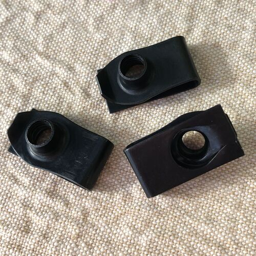 M6 JNut 1.0mm Thread Pitch Black Phosphate  Length:19mm Width:16mm Edge to Hole Centre: 14mm THICKNESS 1.8 to 3.5mm