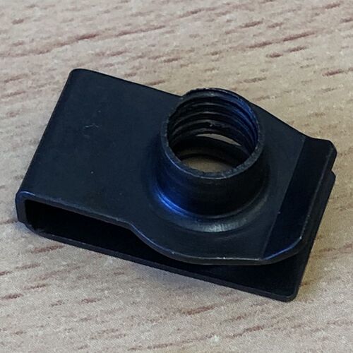 JNUT M8 Black Zinc  Thread Pitch: 1.25mm  Panel Range: 1.8mm  4.0mm  Edge To Hole Centre: 14mm