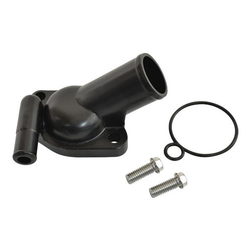 Aluminium Thermostat Housing Water Neck Black For Holden V8 single Outlet
