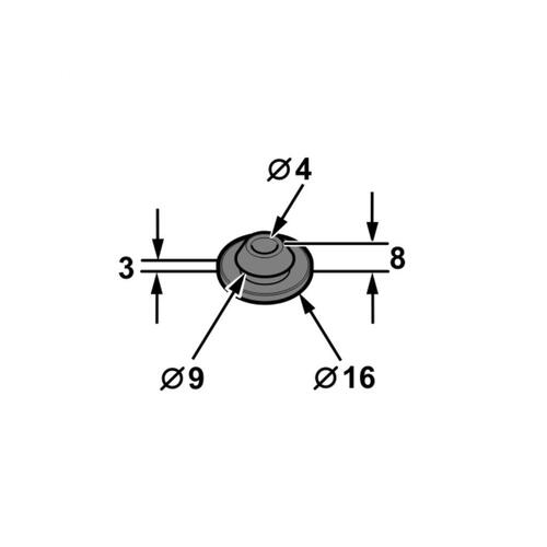BLANKING GROMMET PLUG 8MM HOLE 15.5MM OD