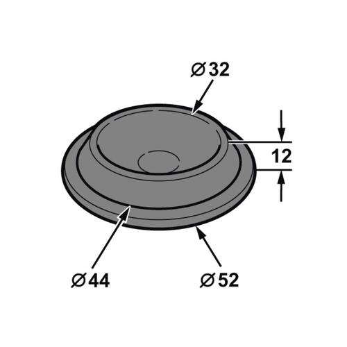 BLANKING GROMMET 40MM HOLE 52MM OD MUSH