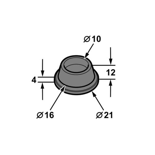 GROMMET BUMPER FLAT 15MM HOLE 22MM OD MU